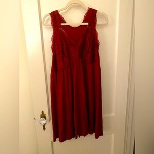 Red lace new babydoll chemise
